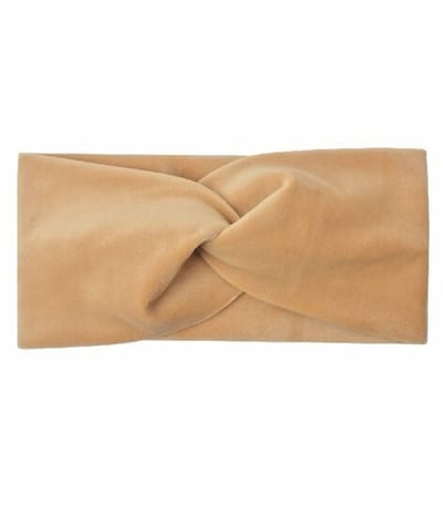 Haarsoires Haarband Twist 12cm – Effen Kleur – Velvet Stof – Beige - Zachte Knoop Hoofdband - Haaraccessoire voor Dames & Meisjes