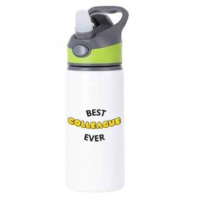 Hacebo® - Best colleague ever waterfles met rietje groen - Collega - iemand die een collega is - werk - beste collega - verjaardagscadeau - welkomscadeau - afscheidscadeau - gift - geschenk - kado - verrassing - water fles - 650ML