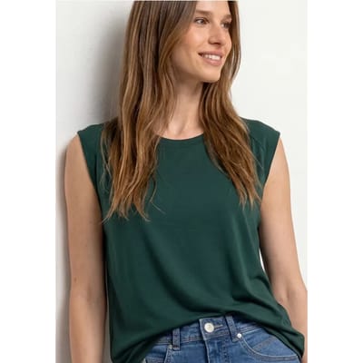 Shirt met afhangende schouders en elastische zoom