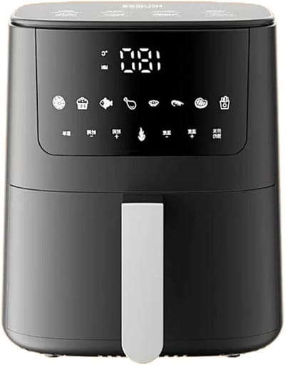 Heteluchtfriteuse - Airfryer Frituurpan - Gezond Koken - Olievrij Frituren - 6 Liter - Wit