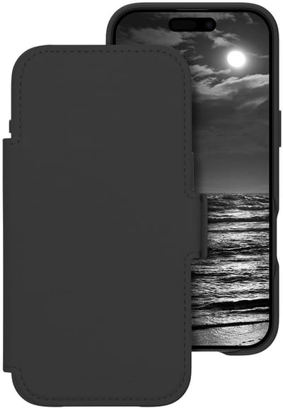 dbramante1928 Bookcase hoesje geschikt voor iPhone 17 Air - Effen Zwart - Kunstleer - 2in1 Magnetisch Uitneembaar Design