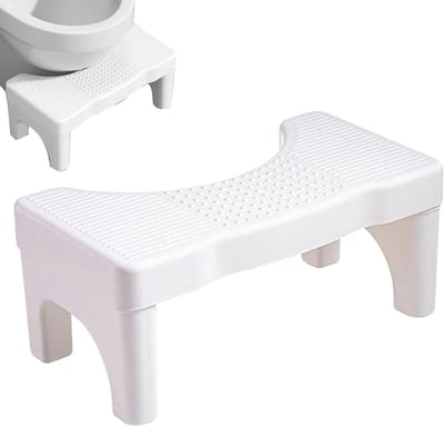Toilet Krukje - Poep Krukje - Ontspannen Zitten - Optimale Darmondersteuning - 27 x 14 cm - Wit