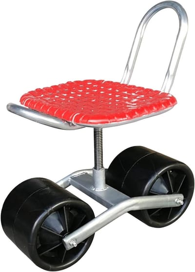 Tuinstoel met wielen - Rollend tuinzitje - Comfortabel tuinieren - 360 graden draaibaar - 20-24 cm zithoogte - Zwart