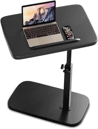 Bijzettafel Verstelbaar - C-vorm Tafel - Ontspannen Zitten - 360 Graden Draaibaar - 45-80 cm Hoogte - Zwart