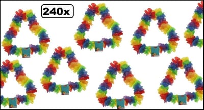 240x Hawai krans bont - hawai krans slinger thema feest festival feest