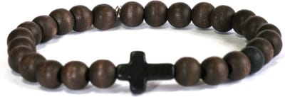 Heaven Eleven Men - Bruin Hout Granaat Kruis 8mm- 21cm