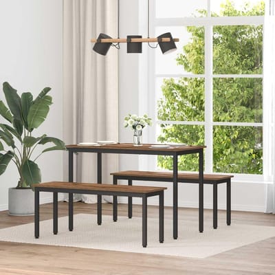 Houten Zitbank - Bankje Woonkamer - Ontspannen Zitten - Stabiele Metalen Poten - 110 cm Lang - Oud Hout