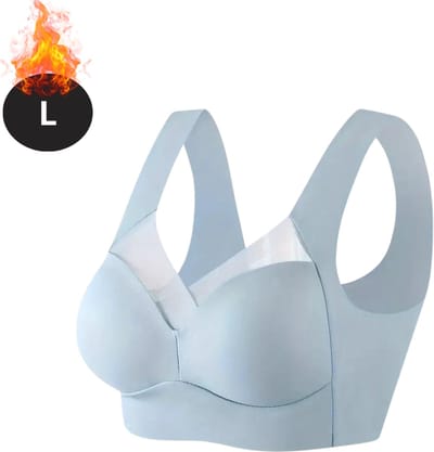 Bovista BH Zonder Beugel - Zonder Bandjes - Push-up Bh's - Comfort Beha - Comfortabel - Sterk - Dames - Lichtblauw - Maat L
