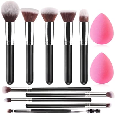 Make Up Kwasten Set - Kwastensets - Foundation Kwast - Oogschaduw Borstels - Poederkwast - Makeup Kwasten - Wenkbrauw Borstel（12-deling）