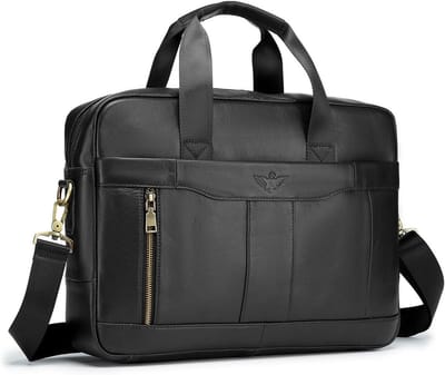 Leren Laptoptas voor 15.6 inch - Grote Vintage Schoudertas voor Zaken, A4 Documenten en Reizen, Perfecte Geschenken voor Mannen in het Bedrijfsleven