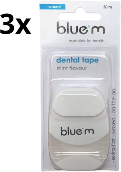 Bluem Dental Floss Tape Waxed - 3 x 50 meter - Voordeelverpakking