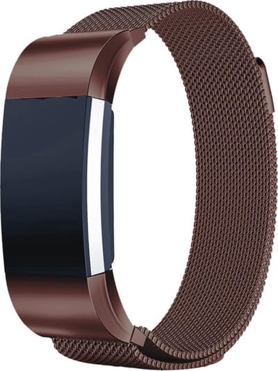 CHPN - Bruin bandje geschikt voor Fitbit Charge 4 - Milanese band - Bruin - Small - Mooi bandje voor Fitbut
