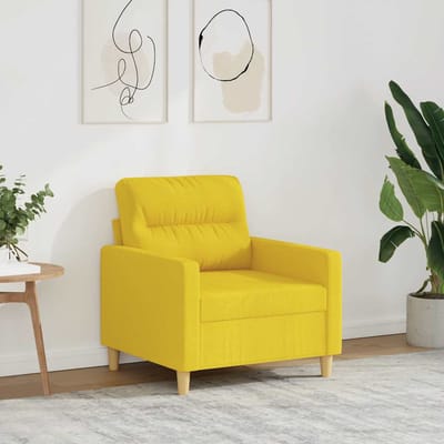 vidaXL - Fauteuil - 60 - cm - stof - lichtgeel