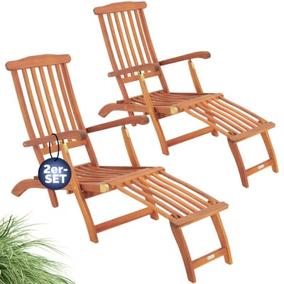 Ligbed Queen Mary® 2 stuks Acaciahout FSC®-gecertificeerd 169x54x95cm