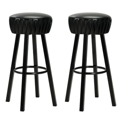 vidaXL - Barstoelen - 2 - st - kunstleer - zwart
