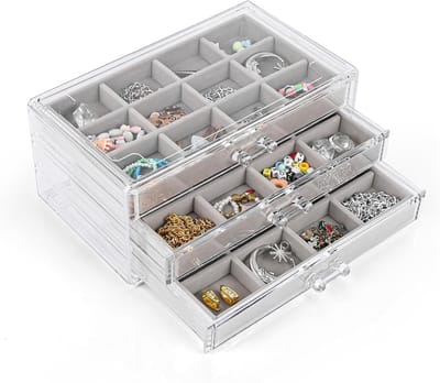 Sieradenorganizer met Stapelbare Lades en Fluweel Inleg - Elegant Acryl Sieradendoosje