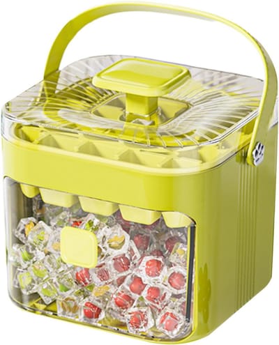 VHV - IJsblokjesvorm - Stapelbare ijsblokjesmaker 48 vakken - Met deksel en handvat, PP materiaal - Voor camping, BBQ en koelbox