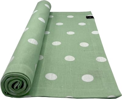 Polka tafelloper - 140 x 40 cm pistachio - set van 2