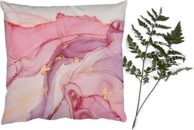Sierkussens - Kussentjes Woonkamer - 50x50 cm - Goud - Marmer - Roze