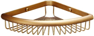 Virtubuy - Hoekplank - Antiek Messing - Wandmontage - Badkameropslag - 21.5 x 21.5 cm - Geschikt voor moderne interieurs
