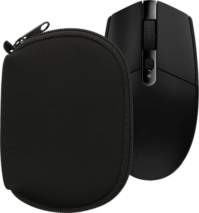 kwmobile computermuis hoes geschikt voor Logitech G305 LIGHTSPEED hoesje - Muis beschermhoes met rits - Mouse case van neopreen in zwart