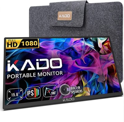 Draagbare 15,6 inch FHD 1080P Monitor met USB-C en HDMI – Ultradun IPS-scherm met Ingebouwde Luidsprekers
