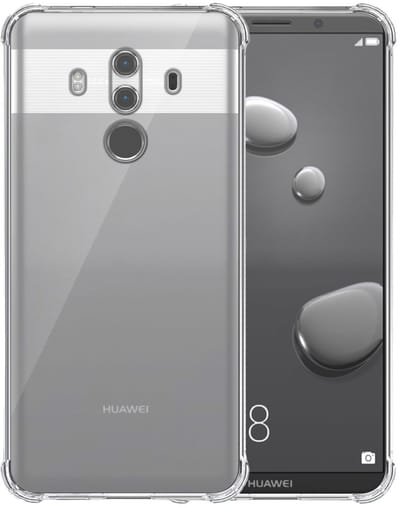 Smartphonica Telefoonhoesje Geschikt voor Huawei Mate 10 Pro Transparant Schokbestendig - Shockproof TPU SIliconen Backcover Case met Stootrand Doorzichtig