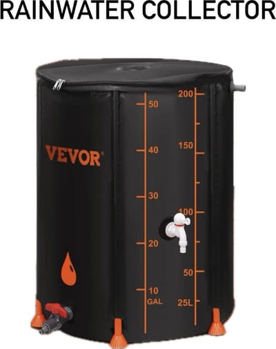 MS® - Opvouwbare Regenton - Watertank - Met tap - Maatbeschrijving - Inhoud 379 L - Zwart - Duurzaam materiaal