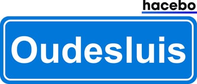 Hacebo - Plaatsnaam Sticker - 29x10 CM - Oudesluis sticker - Verkeersborden sticker - grappige cadeaus - Oudesluis