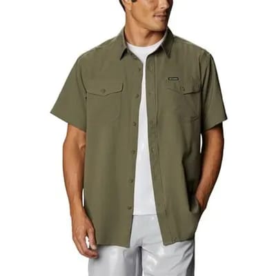 Columbia Utilizer II Solid Short Sleeve Shirt - Stone Green - Heren - Maat XL