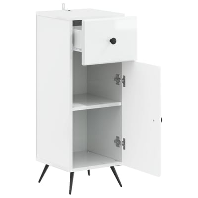 vidaXL - Badkamer - Opbergkast - BREDA - Hoogglans - Wit - 30 - x - 31 - x - 80 - cm