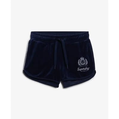 Superdry Country Club Velour Shorts Blauw Grootte: 38