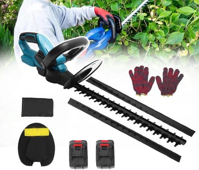 Accu heggenschaar - Snoeischaar struiken - Tuinonderhoud - Krachtige koperen motor - 15 cm snijvermogen - Zwart