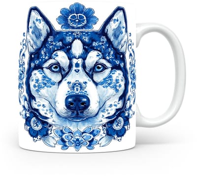 Mok Husky Beker voor koffie of tas voor thee, cadeau voor dierenliefhebbers, moeder, vader, collega, vriend, vriendin, kantoor, opa, oma, hond, kerst, sinterklaas, verjaardag