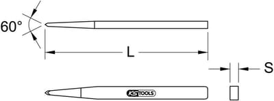 Tegelbeitel - Metselbeitel punt - Muurwerk Breken - Chroom-Molybdeen Staal - 8 x 100 mm