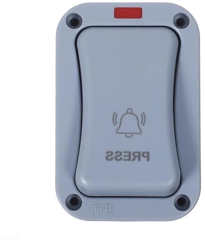 Drukknopschakelaar Deurbel - Buitenschakelaar Schakelaar - Toegang Controleren - IP66 Stofdicht - 10 x 7 x 6 cm - Grijs