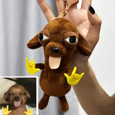 Grappige Chihuahua Knuffel Sleutelhanger Hanger Puppy Huisdier Gevulde Chihuahua Pop Vreemd Schattig Realistische Pluche Chihuahua Vriend Cadeau black