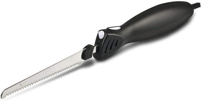 KAD® Elektrisch Mes - Elektrisch Mes voor Brood & Vlees - RVS Electrisch Mes - Zwart - 26cm x 6cm x 6cm