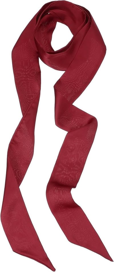 Elegante Ribbonsjaal in Effen Kleur, Lange Zijde Sjaal voor Dierenhalsbanden, Haaraccessoires en Mode, Bordeauxtint