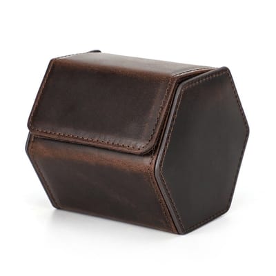 BUGOLINI Sasori – 1 Slot Leren Horloge Houder Met Knoopsluiting - Retro Horloge Houder - Echt Leder – Coffee