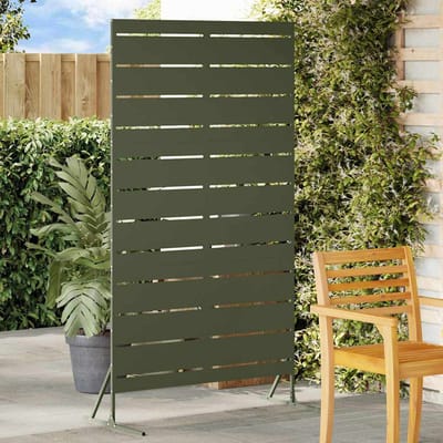 vidaXL - Privacyscherm - 100 - x - 50 - x - 180 - cm - Staal - Olijfgroen