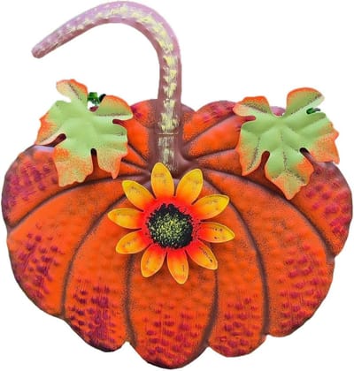 Pompoen Tuinsteker - Herfst Decoratie - Buiten Versieren - Duurzaam Metaal - 33 x 36 cm - Oranje