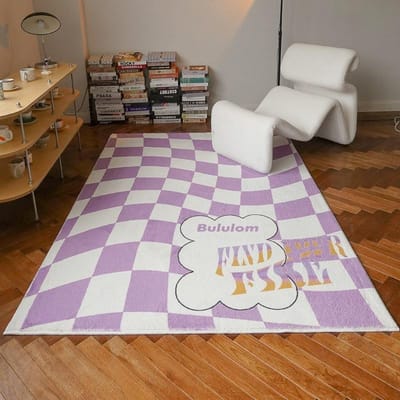 Nieuwe mode Amerikaanse retro woonkamer artistieke smiley tapijt slaapkamer grote oppervlakte decoratie zacht trendy schattig geruit tapijt 80x120cm