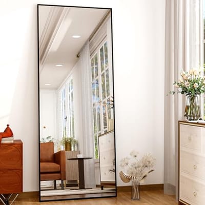 Rechthoekige volle-lengte spiegel 162,6 x 53,3 cm - Wand- of staandmontage voor slaapkamer en woonkamer
