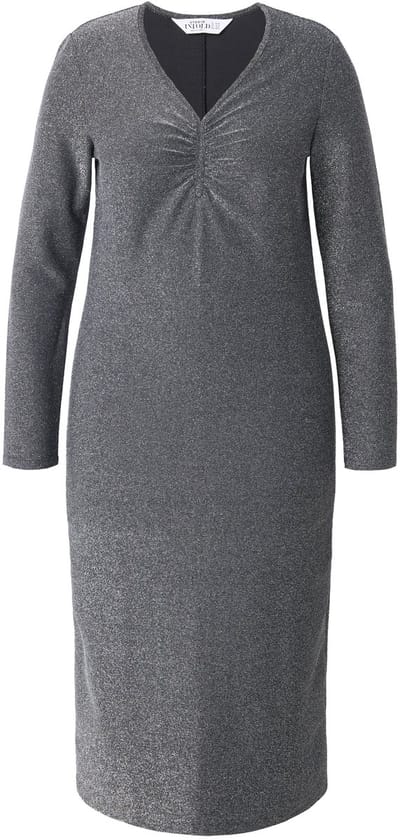 Studio Untold - Dames - Midi-jurk glitters A-lijn - Zwart - Maat 42+