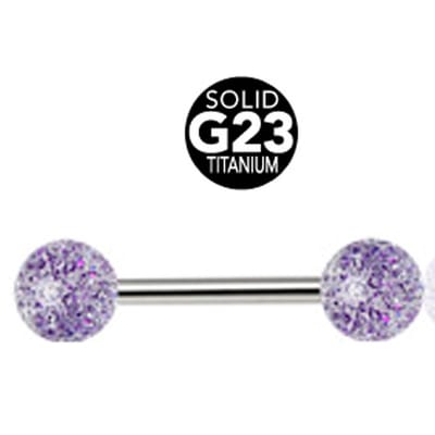 Piercing titanium spikkel 1.6x16 - paars - LMPiercings
