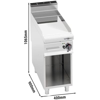 GGM Gastro Gas Bratplatte - 10 kW - Glatt - mit glänzendem Finish Zilver