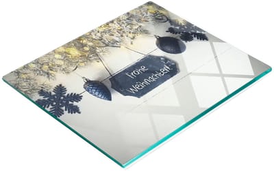 Multifunctionele decoratieve glazen keukenplank met kerstmotief, 60x52 cm