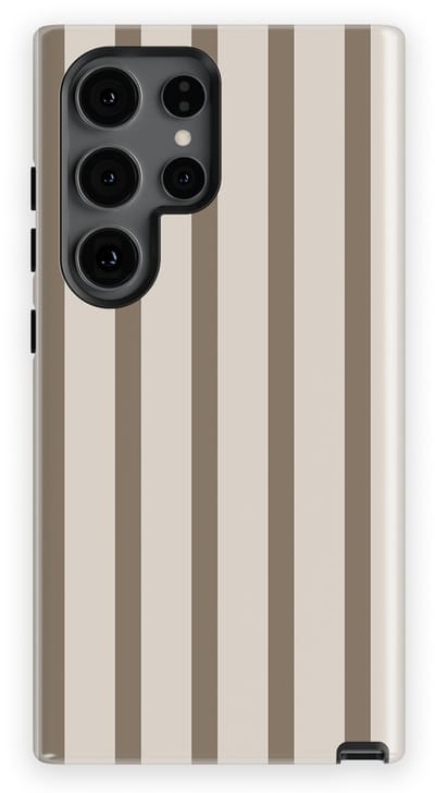 DripCase Gestreept Hoesje Samsung Galaxy S24 Ultra | Backcover met Mag | Stripes Motief | Trendy Case Samsung Galaxy S24 Ultra met Strepen Linen Wood