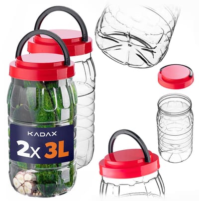 KADAX PET multifunctionele pot met deksel 3L verpakking van 2 stuks